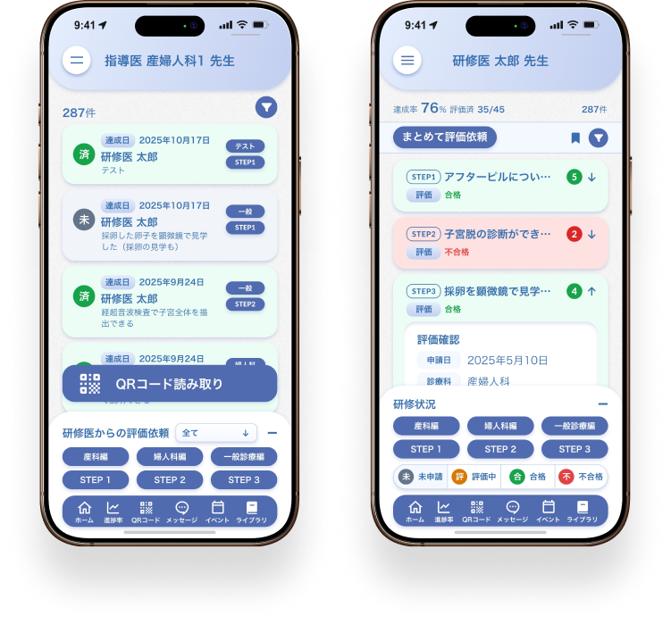 指導者全体での研修状況の把握と共有イメージ